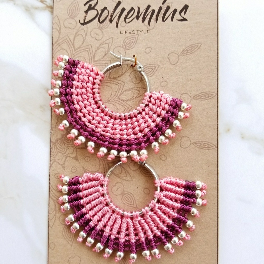 Handmade Knitted Earrings from El Salvador